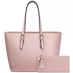 Jocose Moose Taschen & Rucksäcke Jocose Moose Damen Handtasche Shopper Elegant Damen Tasche für Büro Schule Einkauf, Geschenk mit einer Damen Geldbörse (Rosa3)