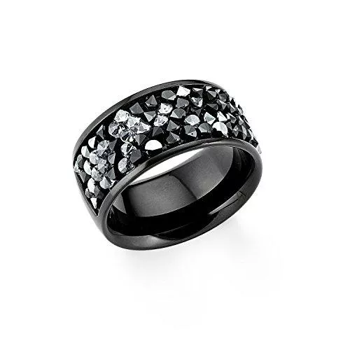 s.Oliver Schmuck S.Oliver Damen Ring Edelstahl Swarovski Kristalle grau