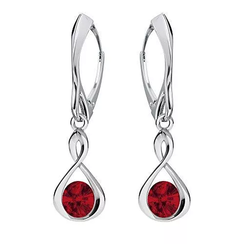 Panda-Jewellery Schmuck 925-Sterling Silber Ohrringe mit Kristallen von Swarovski® - Infinity - Unendlichkeit - Viele Farben - Ohrhänger für Frauen - Schön Schmuck Für Damen mit Geschenkbox