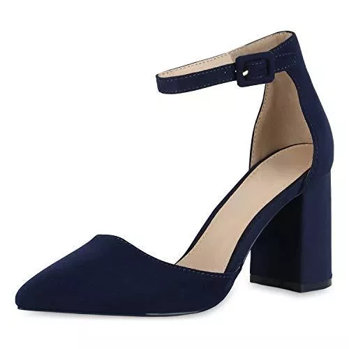 SCARPE VITA High Heels SCARPE VITA Damen Spitze Pumps mit Blockabsatz Chunky Heels