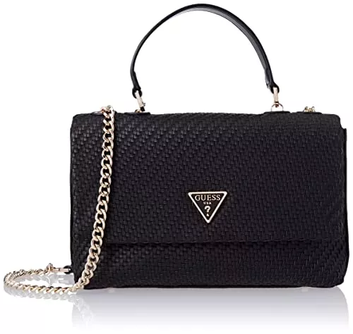 Guess Taschen & Rucksäcke Guess Damen Hassie Convertible Xbody Flap Tasche, Schwarz, Einheitsgröße