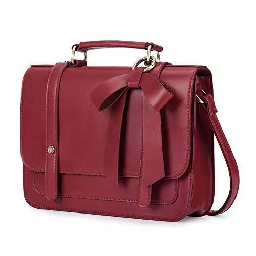 ECOSUSI Taschen & Rucksäcke ECOSUSI Umhängetasche Damen Handtasche Kleine Schultertasche mit Abnehmbarer Schleife Crossbody Tasche Damen Rot
