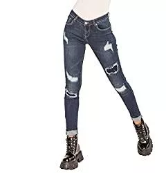 Nina Carter Jeans Nina Carter P100 Damen Skinny Fit Jeanshosen S-3XL HIGH Waist Jeans Destroyed-Effekten Used-Look Waschungseffekt