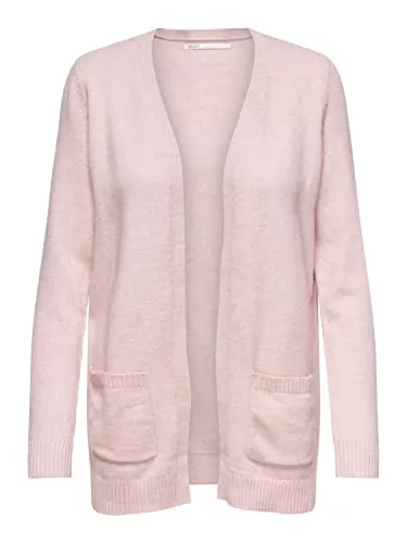 ONLYnoos Strickjacken ONLY Damen Lange Strickjacke mit Taschen Stretch Casual Langarm ONLLESLY Open Cardigan Noos Gerippt