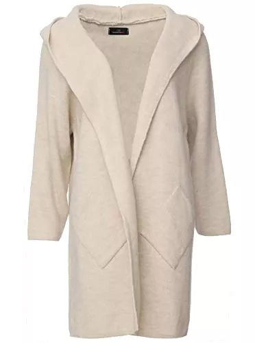 Zwillingsherz Strickjacken Zwillingsherz Strickjacke Cardigan für Damen Frauen - Hochwertiger Mantel Überwurf warm weich und kuschelig mit Kapuze - Perfekt für Frühjahr Herbst Winter - Cape Umhang mit weichem Strick