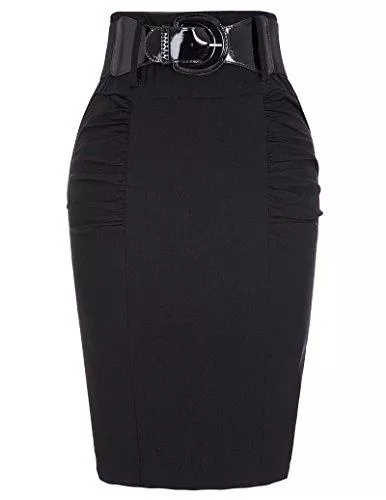 Kate Kasin Röcke Kate Kasin Damen Rockabilly Rock Damen Etui Bleistiftrock Knielang Blumenrock Knielang Hohe Taille Bodycon Rock KK000610