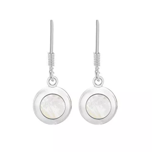 Tuscany Silver Schmuck Tuscany Silver Damen Sterling Silber 10mm x 27mm Rund Weiß Perlmutter Drop Ohrringe 8.58.1889