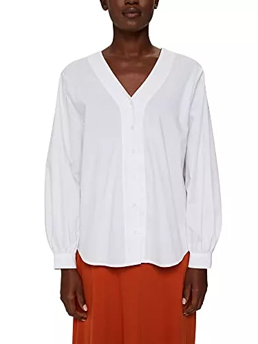 ESPRIT Langarmblusen ESPRIT Collection Bluse aus Popeline mit Ballonärmeln