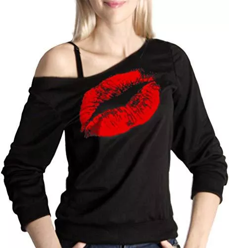 Keven Pullover & Strickmode Keven Damen One Shoulder Pullover Schulterfrei Casual Lose Sweatshirt Lange Ärmel Tops Oberteile