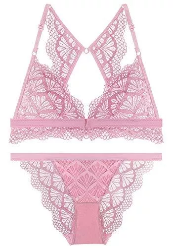 SHEKINI Unterwäsche & Dessous SHEKINI Damen BH Set mit Vorderverschluss Ohne Bügel Spitze BH und Slip Dessous Set Lingerie Unterwäsche