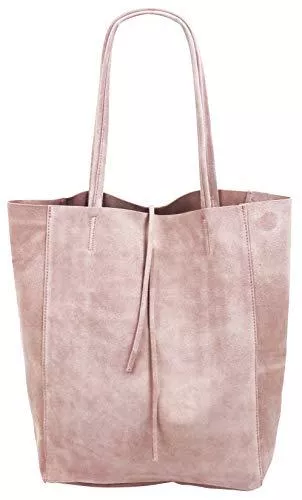 SH Leder Taschen & Rucksäcke SH Leder ® Damen Echt Wildleder Shopper mit Innentasche in vielen Farben Schultertasche Henkeltasche 37x29cm Katrin G261