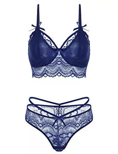 klier Unterwäsche & Dessous klier Sexy Dessous für Frauen Spitze Babydoll Bodysuit 2-teilig Sexy BH und Panty Sets