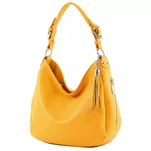 modamoda de Taschen & Rucksäcke modamoda de - T200 - ital Schultertasche Umhängetasche aus Leder