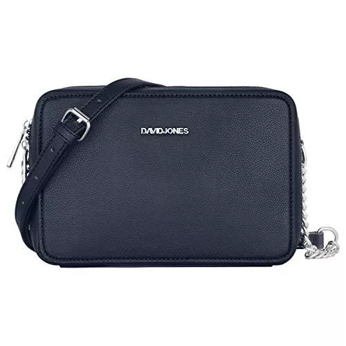 David Jones Taschen & Rucksäcke David Jones - Damen Kleine Umhängetasche Quadratisch - Schultertasche Kette Handtasche PU Leder - Crossbody Messenger Bag - Abendtasche Clutch Pochette City Tasche Mode Elegant - Dunkelblau