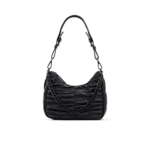 ALDO Taschen & Rucksäcke ALDO Damen Acera Schulter-Handtasche, schwarz/schwarz, Small