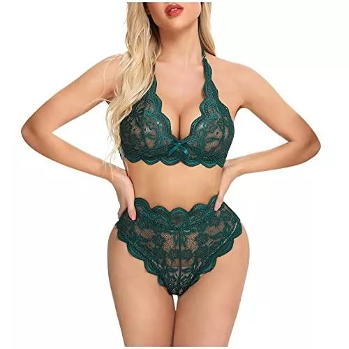 UIVHLW Unterwäsche & Dessous UIVHLW Dessous Boudoir Plus Size Korsett Lace Transparent Damen Unterwäsche Set