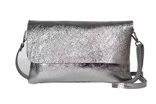 AmbraModa Taschen & Rucksäcke AmbraModa GLX11 - Damen Umhängetasche, Clutch, Handytasche aus echtem Leder mit abnehmbarem und verstellbarem Schultergurt, geeignet für Handys und Tablets bis zu 7 Zoll