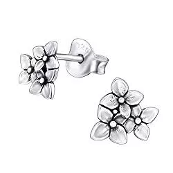 Laimons Schmuck Laimons Damen-Ohrstecker Damenschmuck Blume Orchidee oxidiert Sterling Silber 925