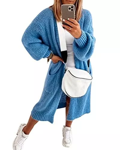 Tomwell Strickjacken Tomwell Cardigan Damen Strickjacke Langarm Strickmantel Sweater Winter Mode Casual Outwear Strickpullover Warm Einfarbig Winterjacke