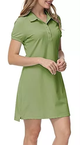 MoFiz Freizeit MoFiz Polokleid Kurzarm Damen Golf-Kleider Sommer Freizeitkleider Baumwolle Polokragen Sport Tennis Dress