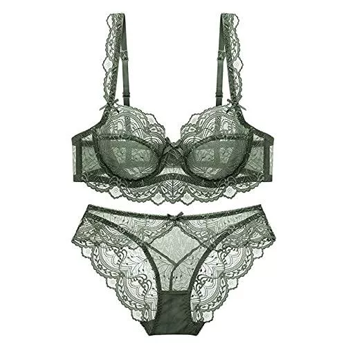 Seven fawns Unterwäsche & Dessous Frauen Spitze Babydoll Ultradünner BH Transparent Sexy Dessous Set Plus Size De Cup Bestickter Spitzen-BH