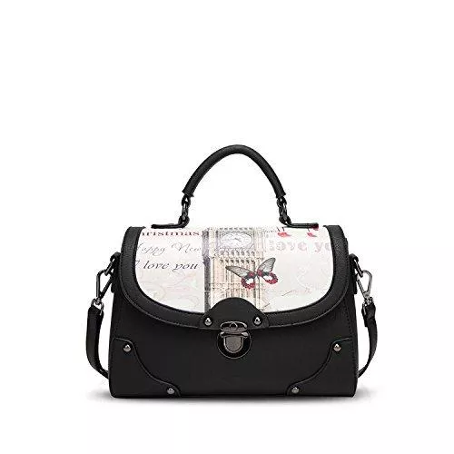 NICOLE&DORIS Taschen & Rucksäcke NICOLE&DORIS Elegant Stilvoll Damen Handtaschen Tote Umhängetasche Schultertaschen Henkeltaschen Tasche Crossbody Bag Multifunktion Wasserdicht Dauerhaft PU Schwarz