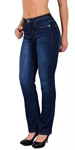 ESRA Jeans ESRA Damen Jeans Hose Damen Jeanshose gerader Schnitt Straight-Fit bis Übergröße Große Größen G600
