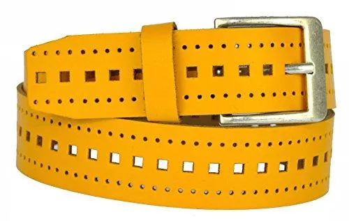 Dayneq Gürtel 4cm Breit Echt Leder Löcher Guertel Altsilber Nickel Free Schnalle Altsilber Nickel Free Schnalle (229) Wählbar aus 24 Farben und 12 Längen