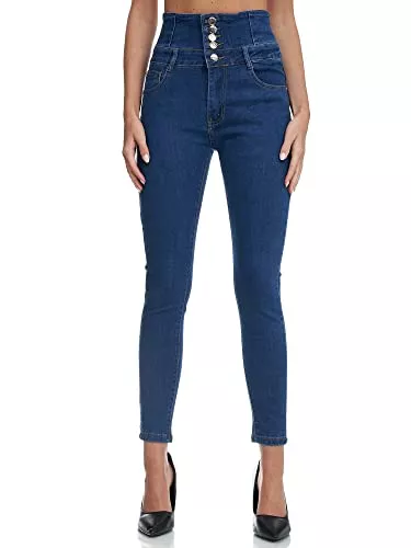 Elara Jeans Elara Damen Stretch Jeans Skinny High Waist Chunkyrayan