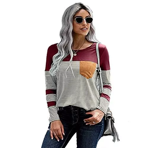 Merlvida Langarmshirts Merlvida Langarmshirt Damen Longsleeve Oberteile Casual Longshirt Pullover Damen Tshirt Elegantes Langarm Shirt Bluse Tunika Tops