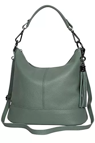 AmbraModa Taschen & Rucksäcke AmbraModa GLX09 - Damen Handtasche Schultertasche Beutel aus Echtleder