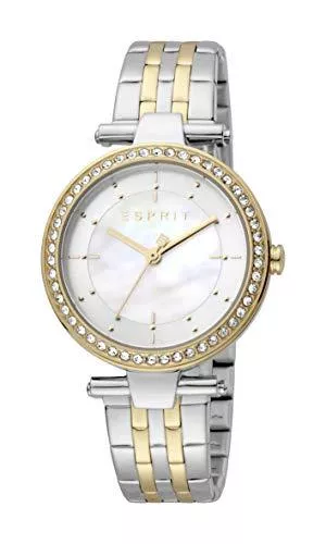 ESPRIT Uhren Esprit Damen Armbanduhr Ruby 34 mm Zirkonoxid-Kristalle auf Case Armband Stainless Steel ES1L153M2055