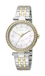 ESPRIT Uhren Esprit Damen Armbanduhr Ruby 34 mm Zirkonoxid-Kristalle auf Case Armband Stainless Steel ES1L153M2055