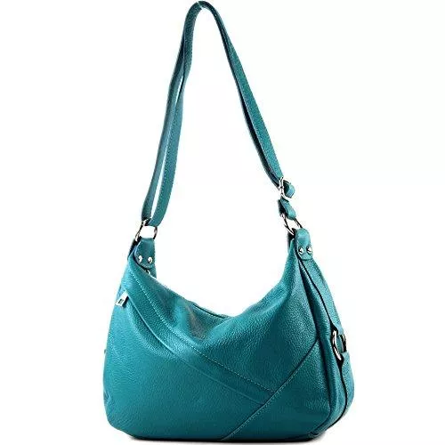 modamoda de Taschen & Rucksäcke modamoda de -T164 - ital Schultertasche Umhängetasche aus Leder