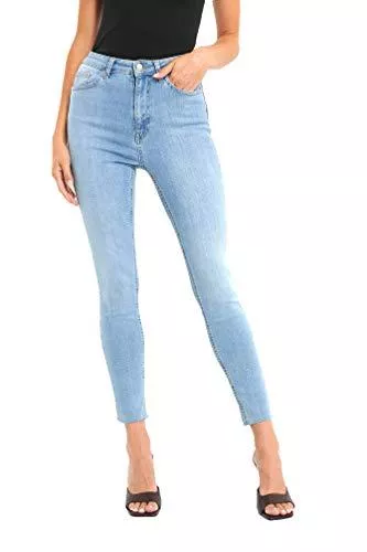 NA-KD Jeans NA-KD Damen Skinny High Waist Raw Hem Jeans