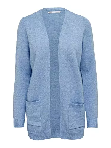 ONLY Strickjacken ONLY Damen Lange Strickjacke mit Taschen Stretch Casual Langarm ONLLESLY Open Cardigan Noos Gerippt