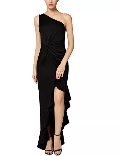 Yvette Abendkleider Yvette Abendkleid Damen Lang mit Schlitz Eins Schulter Etui Falbel Rüsche Elegant Figurbetont Cocktailkleider