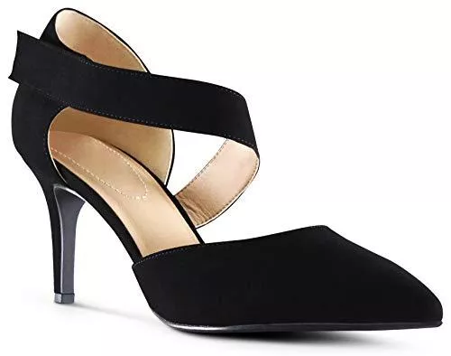 AFFORDABLE FOOTWEAR High Heels AFFORDABLE FOOTWEAR Damen Spitze Zehe Low Platform Memory Foam Cushion High Heels Kleid Schuhe