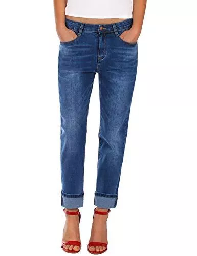 Fraternel Jeans Fraternel Damen Jeans Hose Boyfriend Baggy Stretch Relaxed