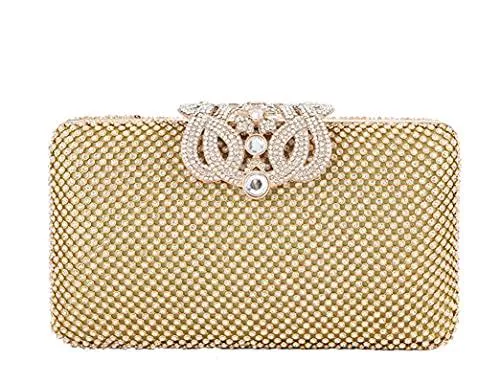 JOEupin Taschen & Rucksäcke JOEupin Damen Abendtasche mit Blumenverschluss Strass Luxus Abendtaschen Kristall Clutch Geldbörse für Hochzeit Party