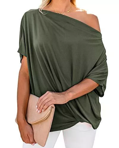 ZANZEA Kurzarmblusen ZANZEA Damen Kurzarm Rundhals Shirt Asymmetrisch Jumper T-Shirt Oberteile Oversize Tops