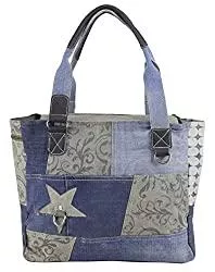 Sunsa Taschen & Rucksäcke Sunsa Handtasche Damen Tasche Shopper Schultertasche Tote große Handgelenktasche Henkeltasche Damentasche Canvastasche Weekender retro Vintage mit Canvas Leder Reisetaschen Baumwolltasche jeans