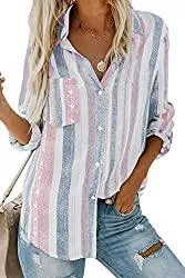 FIYOTE Langarmblusen FIYOTE Hemd Damen Oberteile Revers Kragen Langarmshirt Casual Bluse Langarm Button-Down Hemdbluse Business S-XXL