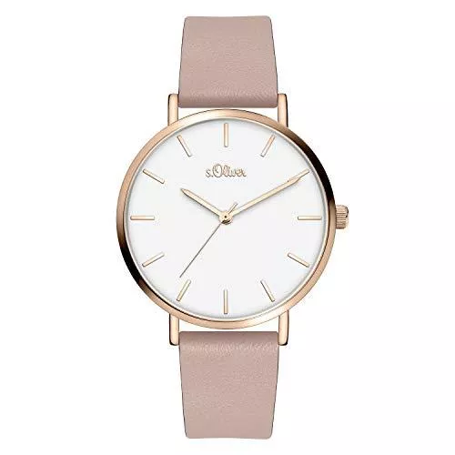 s.Oliver Uhren s.Oliver Damen Analog Quarz Armbanduhr mit Lederarmband
