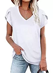 JOCAFIYE Kurzarmblusen JOCAFIYE Damen T-Shirt Rundhals Kurzarm Ladies Sommer Casual Oberteil Locker Bluse Weiches Material Tops