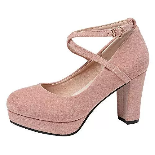 KutuKowi High Heels KutuKowi Damen Simple Blockabsatz Schuhe mit Absatz Höhe Ferse