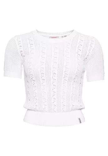 Superdry T-Shirts Superdry Damen Bella Pointelle Knit Tee T-Shirt