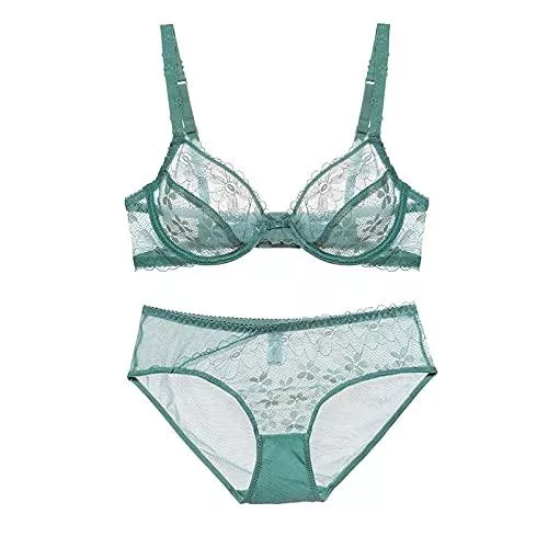 Seven fawns Unterwäsche & Dessous Frauen Dessous Sets Schlank Sexy Spitze Ungefüttert Transparente Versuchung BH Set Hellgrün Schleife Unterwäsche Set