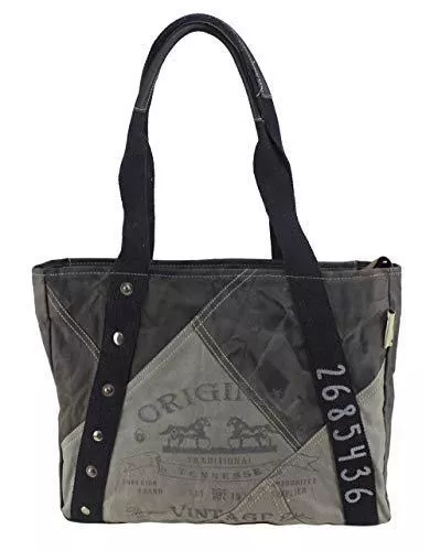 Sunsa Taschen & Rucksäcke Sunsa Handtasche Damen Tasche Shopper Schultertasche Tote große Handgelenktasche Henkeltasche Damentasche Canvastasche Weekender retro Vintage mit Canvas Leder Umhängetasche Tragetasche Abendtasche