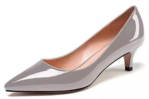 Soireelady High Heels Soireelady Damen Spitzschuh Kitten Mid High Heels, Comfort Slip On, Pumps für Hochzeitsbürokleid, 5cm Pumps mit Absatz